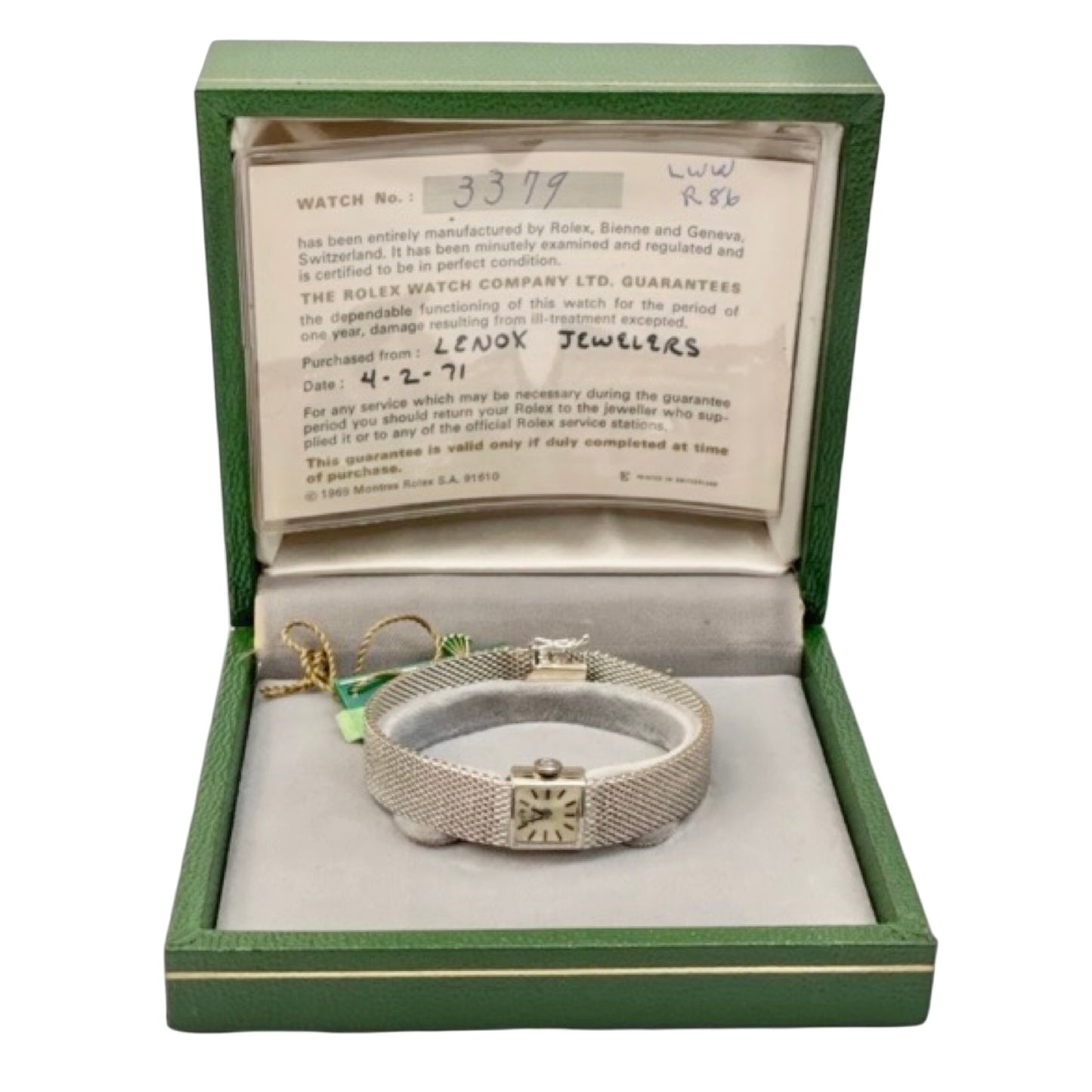 Rolex Women's 14K White Gold Manual Wind 3379 C.1971