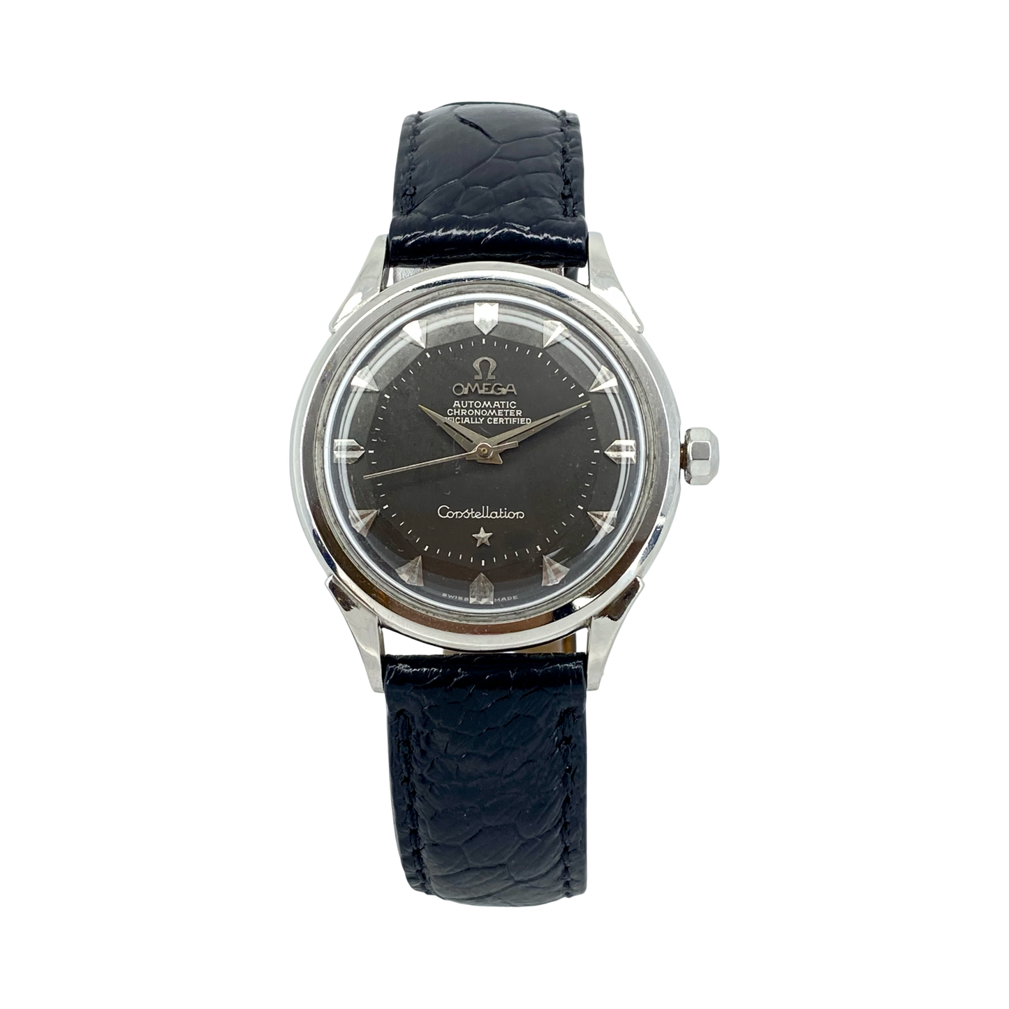 Omega Constellation Officially Certified Chronometer Pie Pan Black Shark Tooth Dial 2852