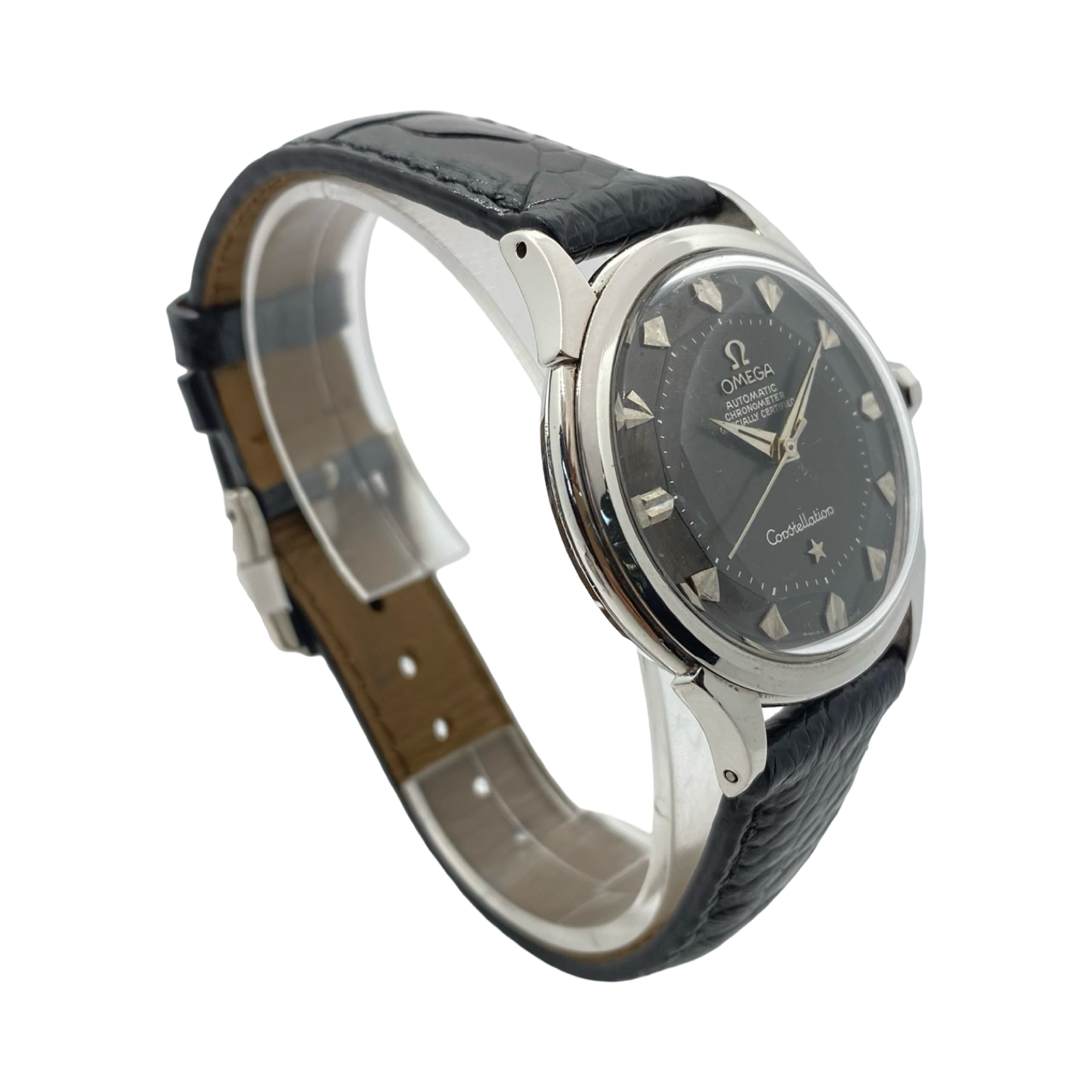 Omega Constellation Officially Certified Chronometer Pie Pan Black Shark Tooth Dial 2852