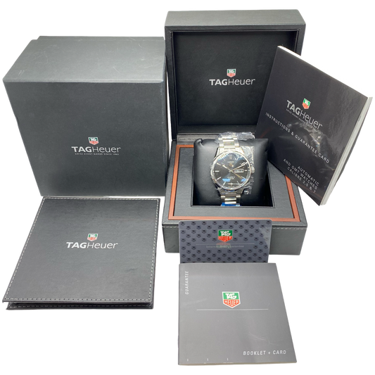 TAG Heuer Carrera Day Date Caliber 5 Automatic 41mm Black Dial Stainless Steel Bracelet WAR201A.BA0723