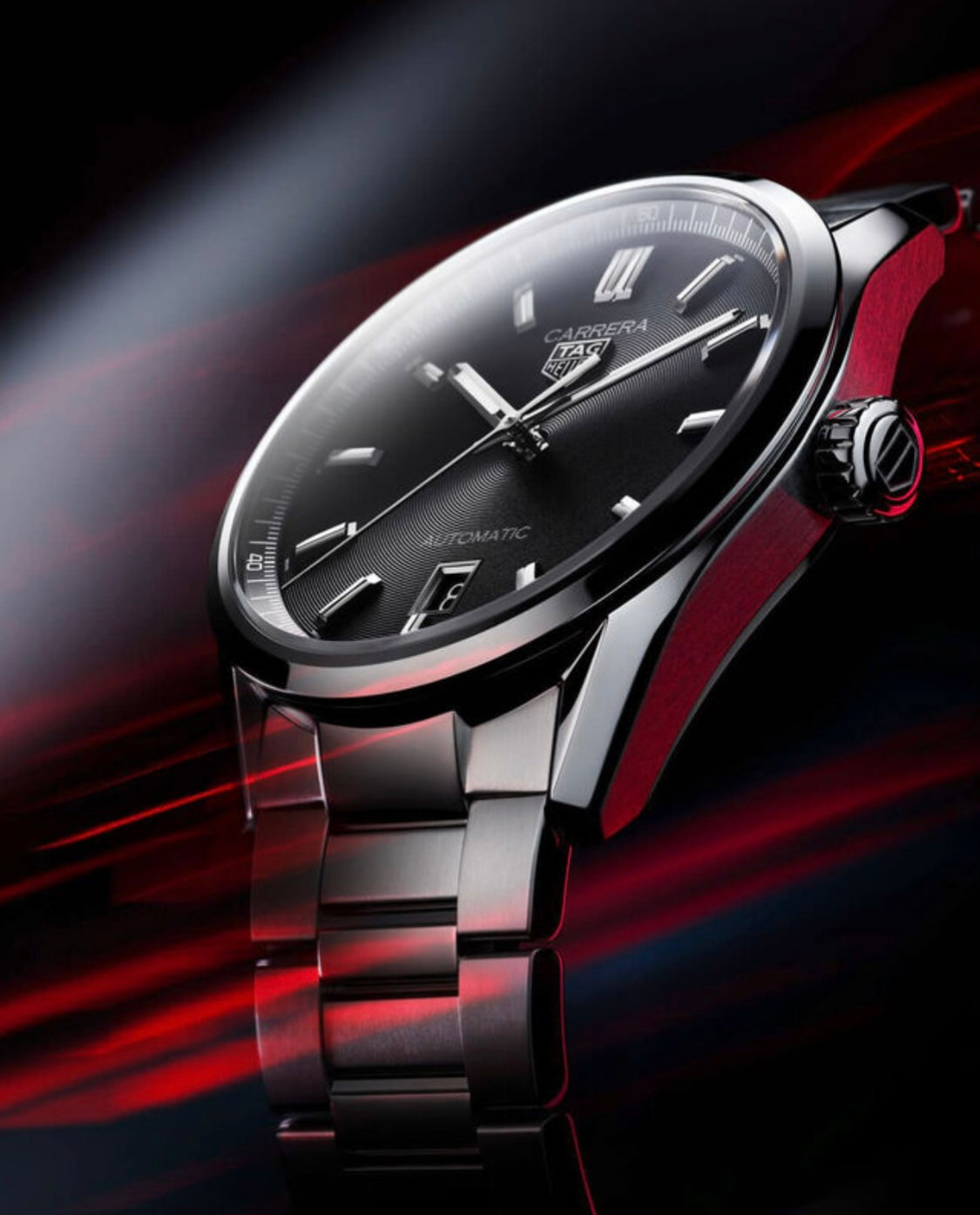 TAG Heuer Carrera Day Date Caliber 5 Automatic 41mm Black Dial Stainless Steel Bracelet WAR201A.BA0723
