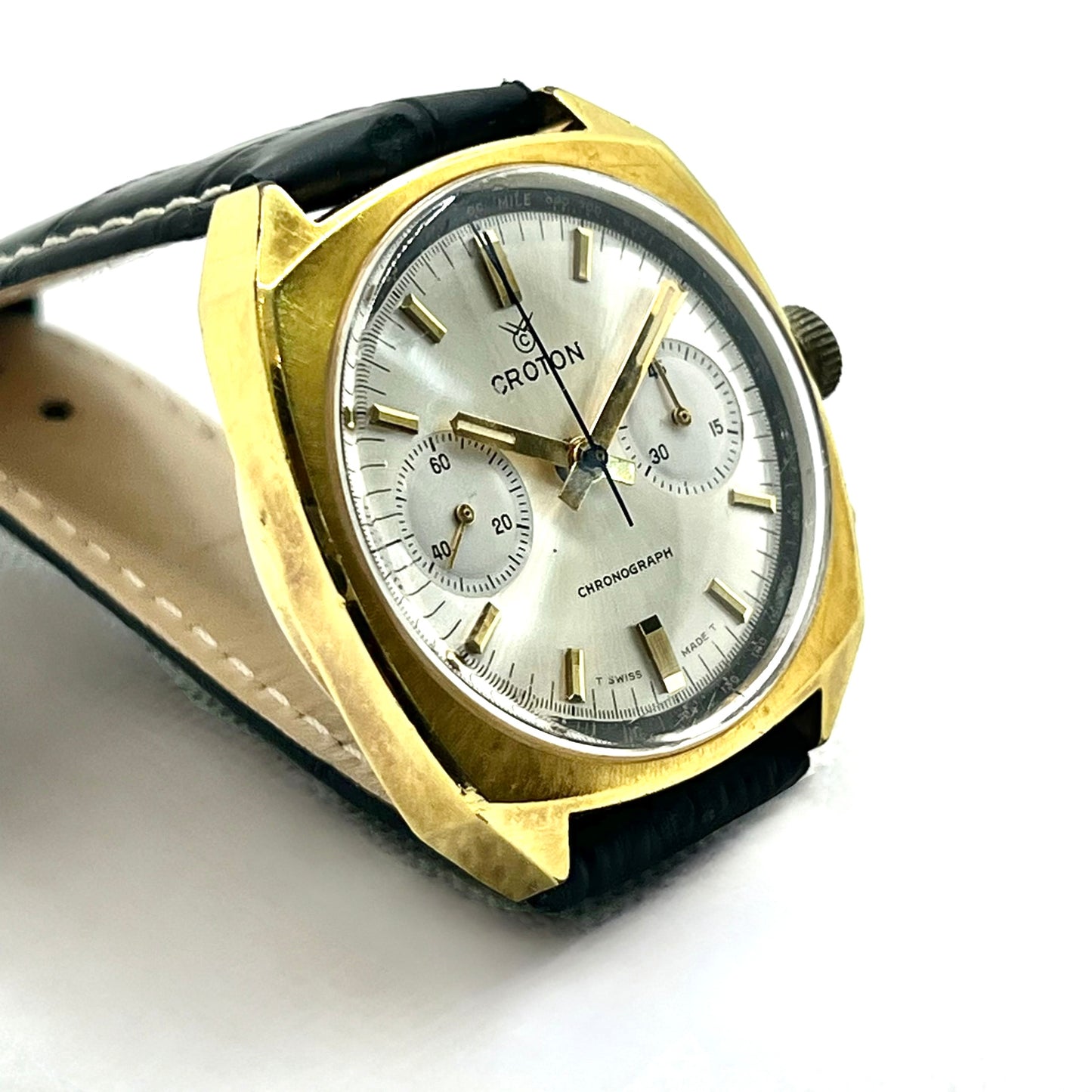 Nivada Croton Chronograph Compax Aviation Pilot 1-Mile Antimagnetic Incabloc Watch