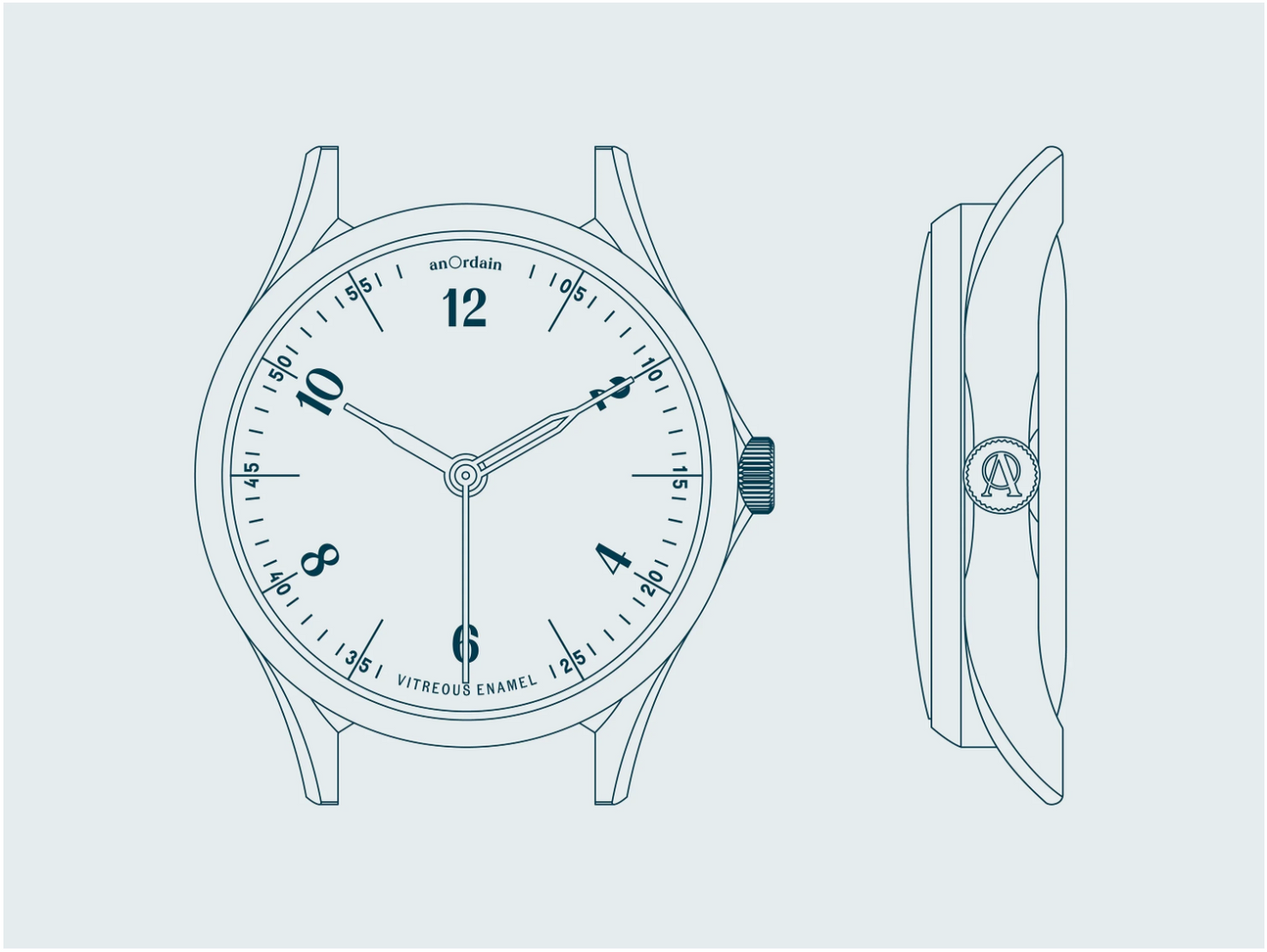 AnOrdain Model 1 Automatic Fumé Payne's Grey Enamel Dial