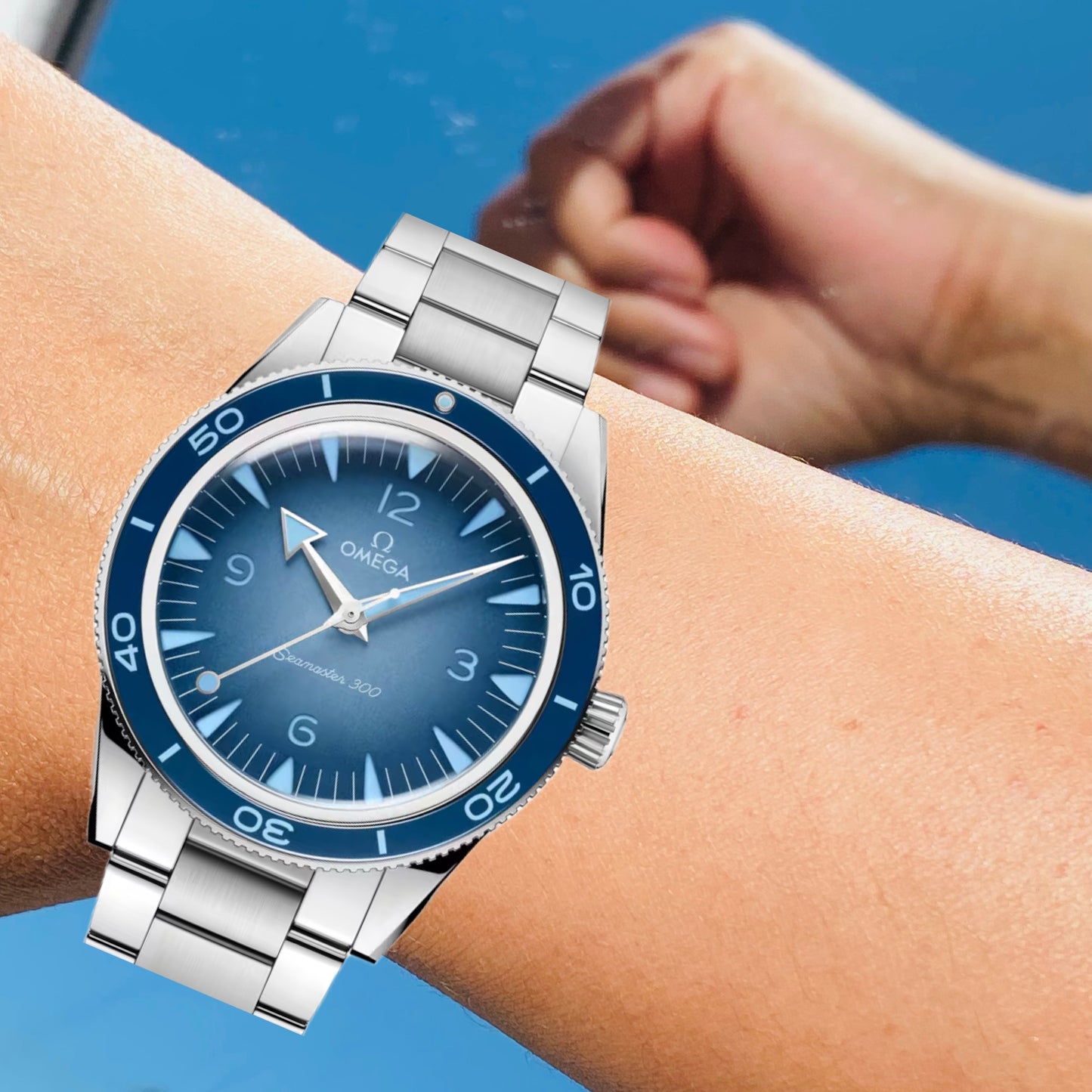 Omega Seamaster 300 Summer Blue Co-Axial 41mm Steel on Steel 234.30.41.21.03.002