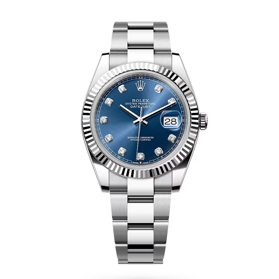 Rolex Datejust 41 Blue Factory-Set Diamond Dial Oystersteel 126334