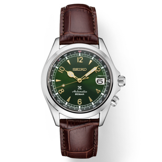 Seiko Prospex Alpinist Automatic Green Dial Brown Leather Strap SPB121