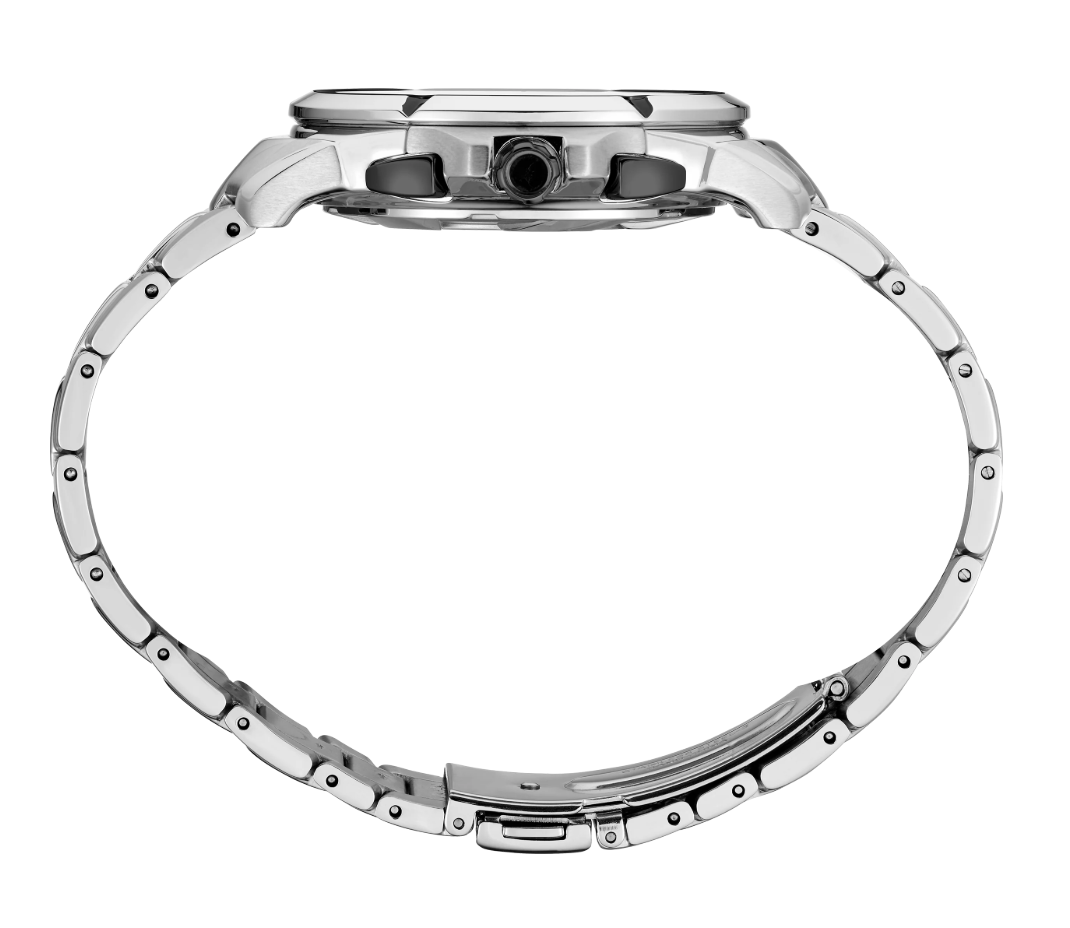 Seiko Coutura Quartz Chronograph White Dial Steel Bracelet SSB433