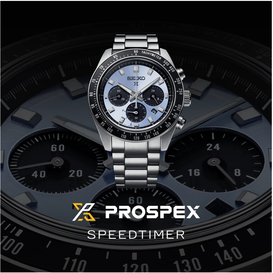Seiko Prospex Speedtimer Solar Chronograph Light Blue Sunray Dial SSC935