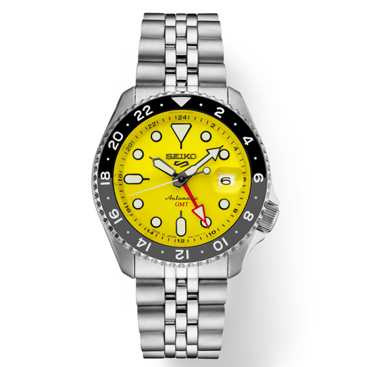 Seiko 5 Sports SKX Series Automatic GMT Yellow Dial Steel Bracelet SSK017