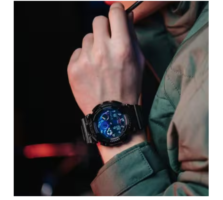 G-Shock Analog-Digital Virtual Rainbow Glossy Black GA100RGB-1A