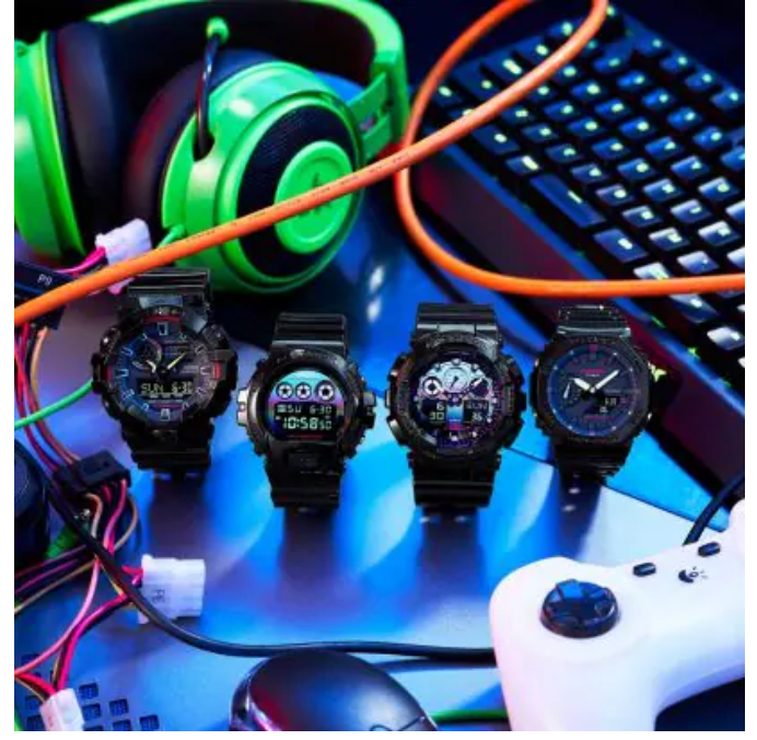 G-Shock Analog-Digital Virtual Rainbow Glossy Black GA100RGB-1A