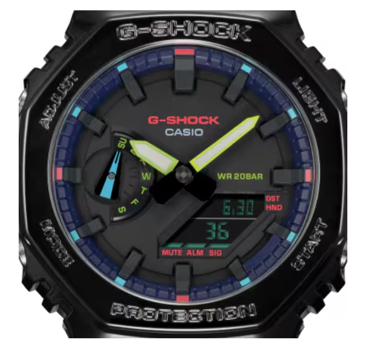 G-Shock Virtual Rainbow Analog Digital Black GA2100RGB-1A