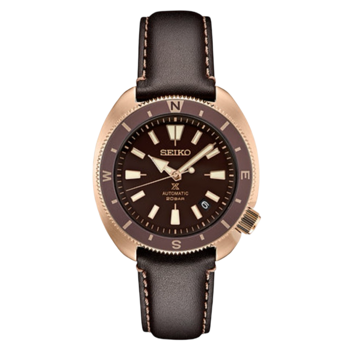 Seiko Prospex Land Tortoise Edition Automatic Brown Dial Brown Leather Strap SRPG18