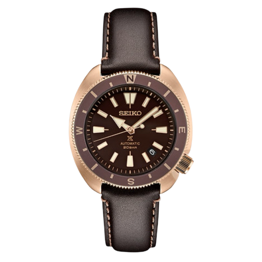 Seiko Prospex Land Tortoise Edition Automatic Brown Dial Brown Leather Strap SRPG18