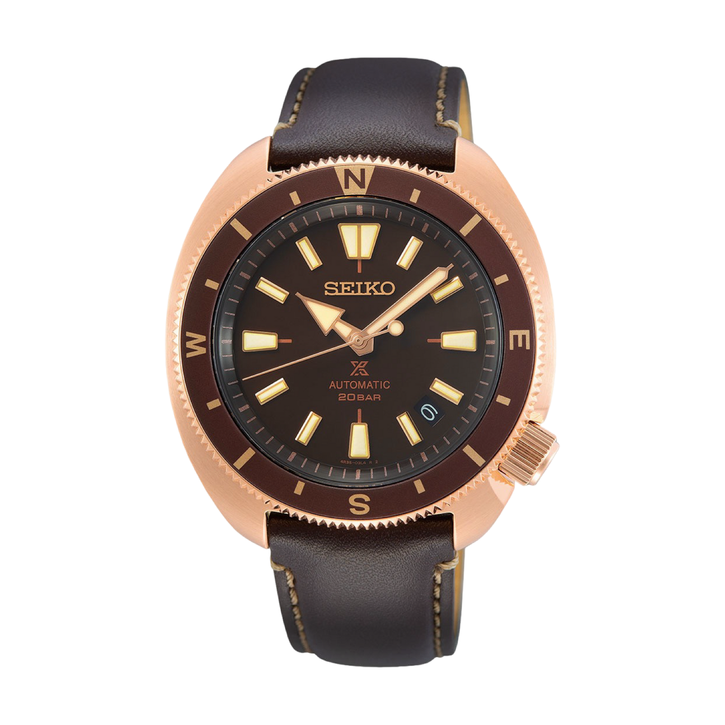 Seiko Prospex Land Tortoise Edition Automatic Brown Dial Brown Leather Strap SRPG18