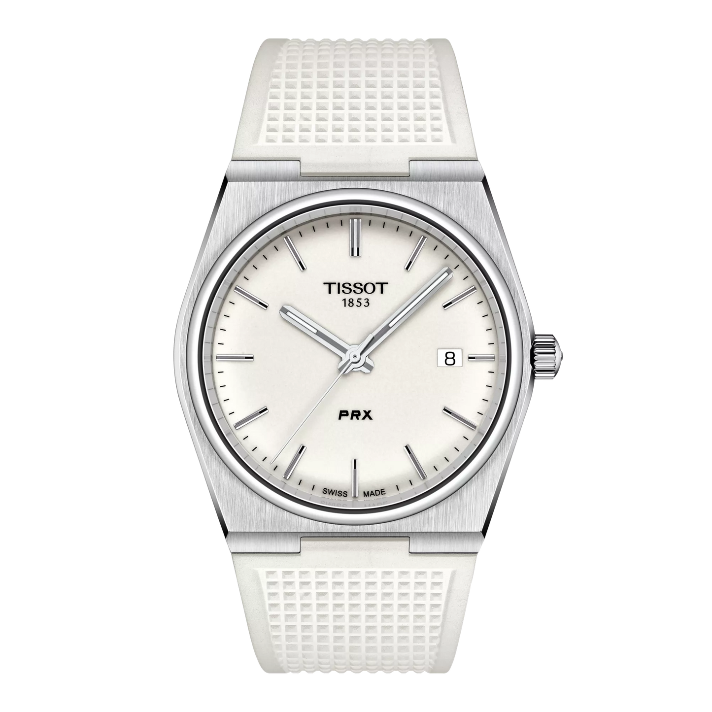 Tissot PRX 40mm Quartz White Fully Luminous Dial White Rubber Strap T137.410.17.011.00