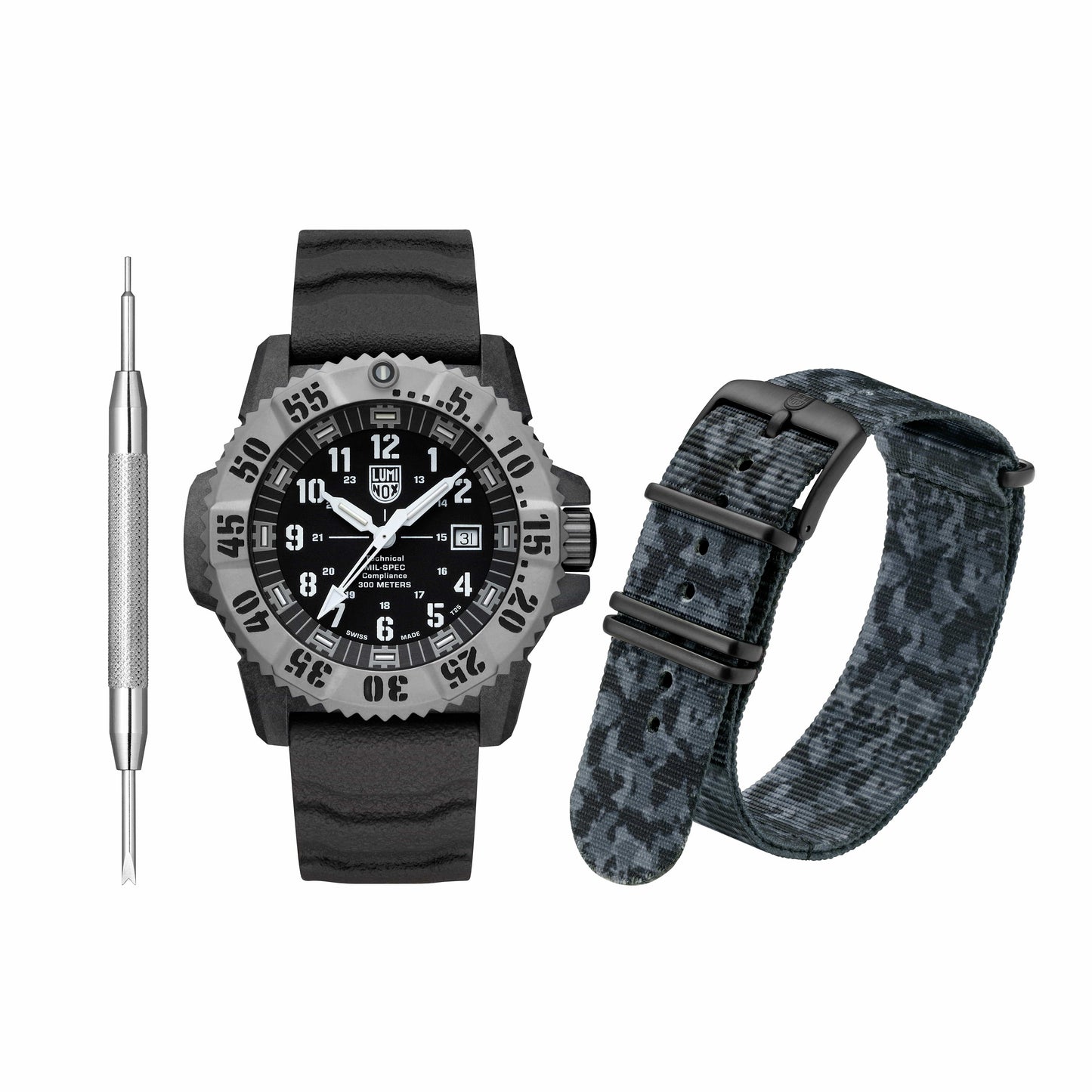 LUMINOX MIL-SPEC Military Watch, 46mm Black XL.3351.1.SET