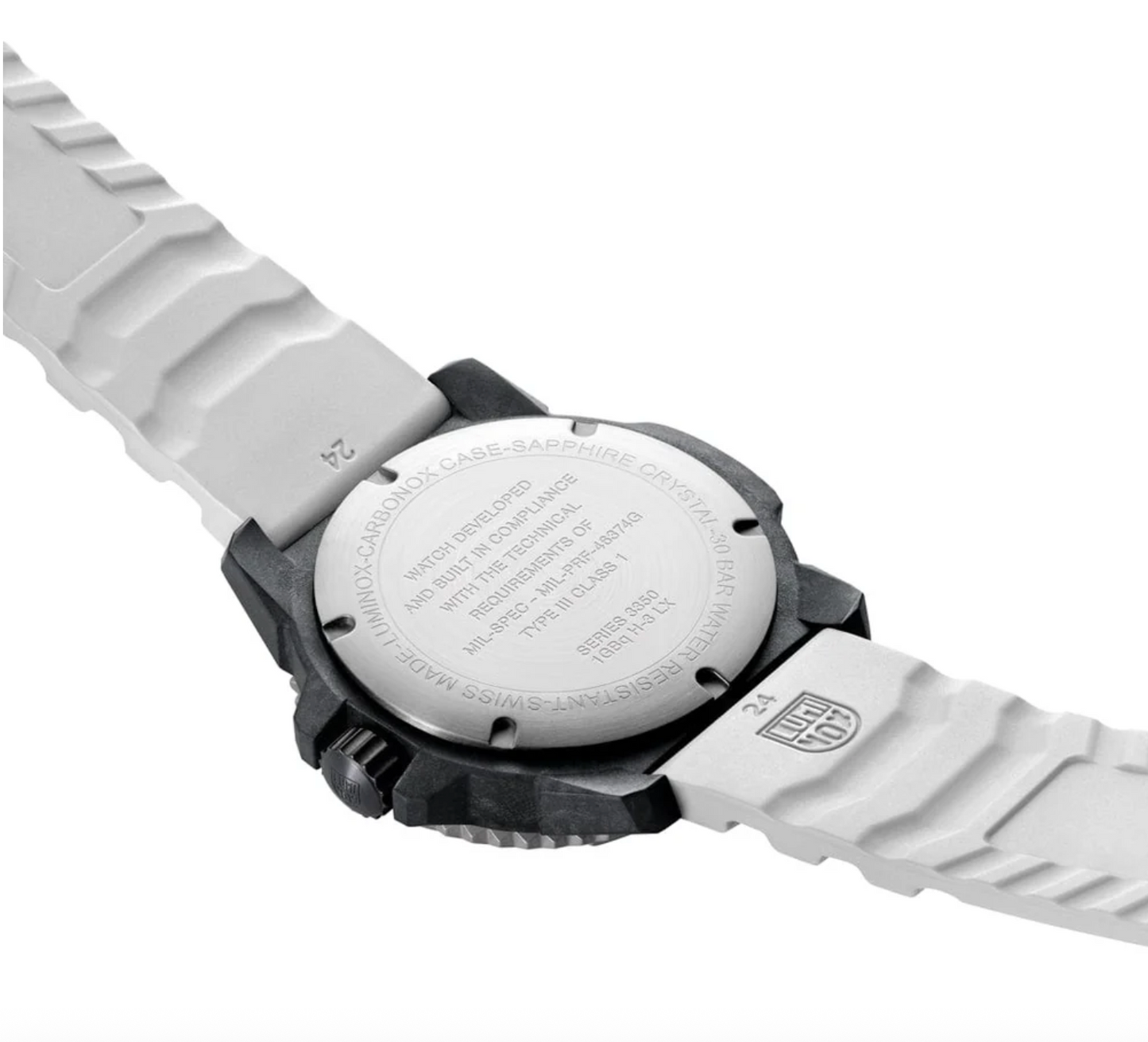 Luminox MIL-SPEC Military Dive Watch 46mm Black Dial White Rubber Strap XL.3359.SET