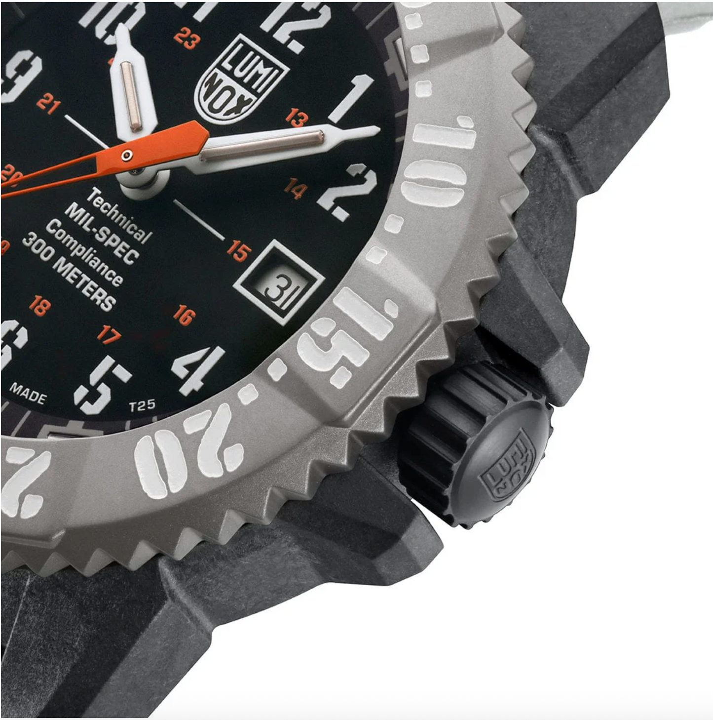 Luminox MIL-SPEC Military Dive Watch 46mm Black Dial White Rubber Strap XL.3359.SET