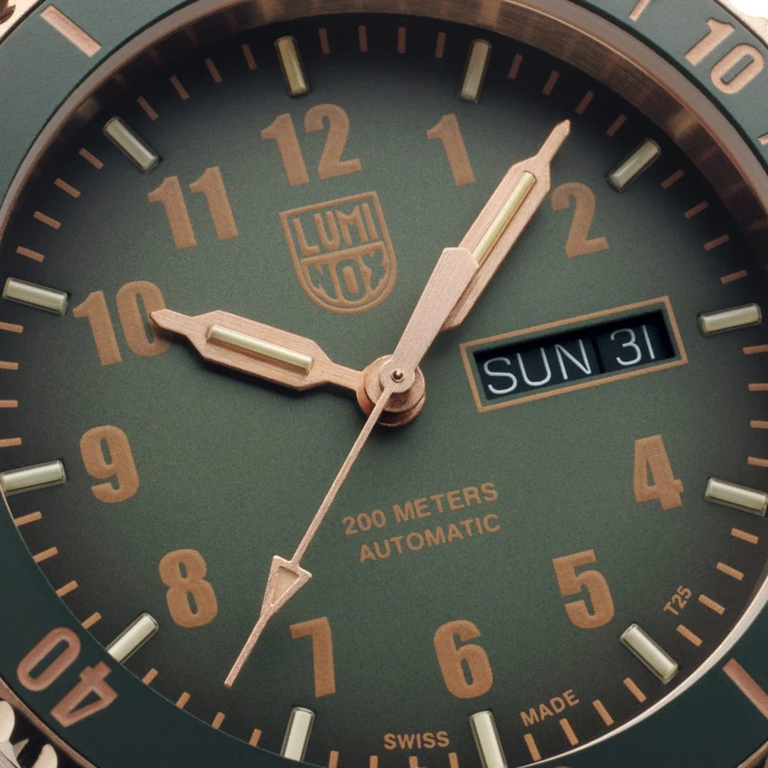 Luminox Automatic Sport Timer Bronze Dive Watch 42 mm Green Dial Limited Edition XS.0936.SET