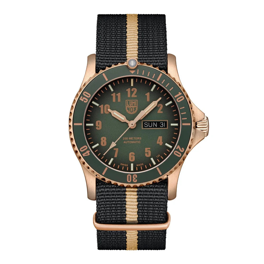 Luminox Automatic Sport Timer Bronze Dive Watch 42 mm Green Dial Limited Edition XS.0936.SET