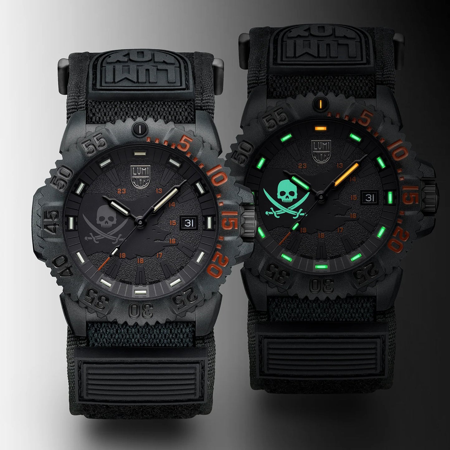Luminox Navy SEAL Pirate Watch Limited Edition Quartz CARBONOX Black Velcro Strap XS.3051.PIR.LE