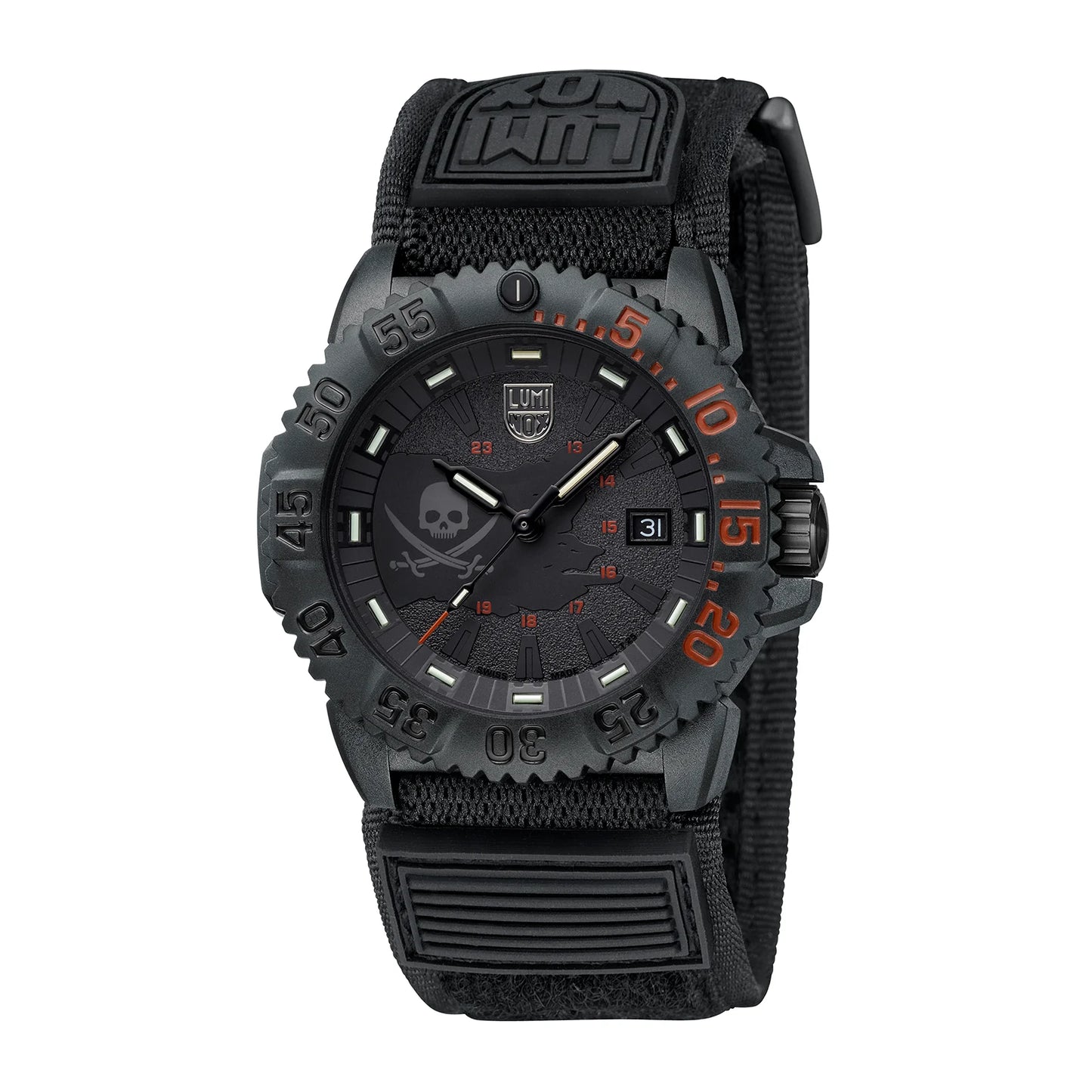 Luminox Navy SEAL Pirate Watch Limited Edition Quartz CARBONOX Black Velcro Strap XS.3051.PIR.LE