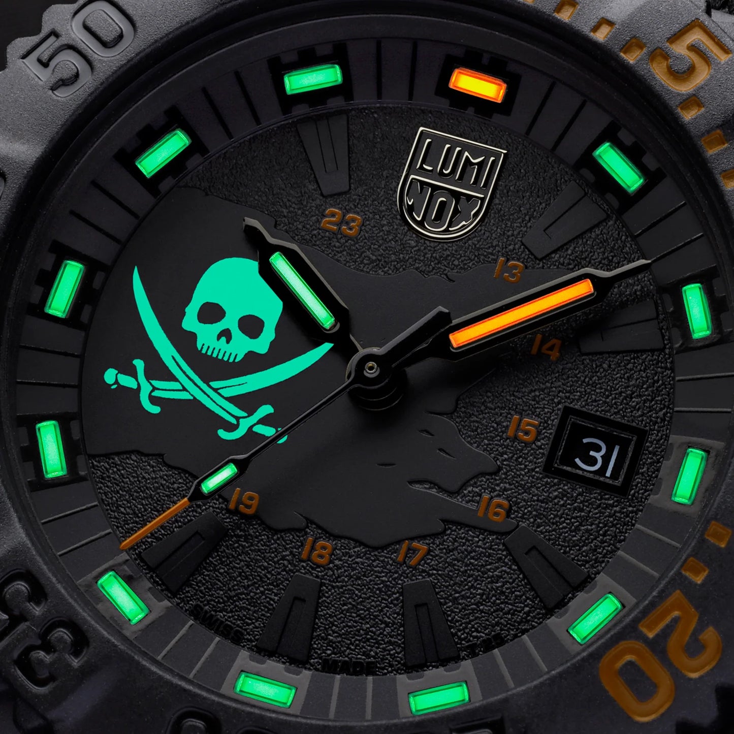 Luminox Navy SEAL Pirate Watch Limited Edition Quartz CARBONOX Black Velcro Strap XS.3051.PIR.LE