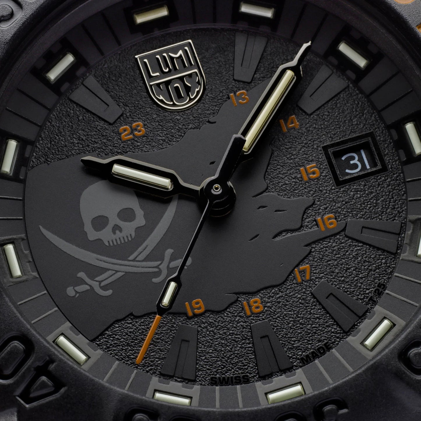 Luminox Navy SEAL Pirate Watch Limited Edition Quartz CARBONOX Black Velcro Strap XS.3051.PIR.LE