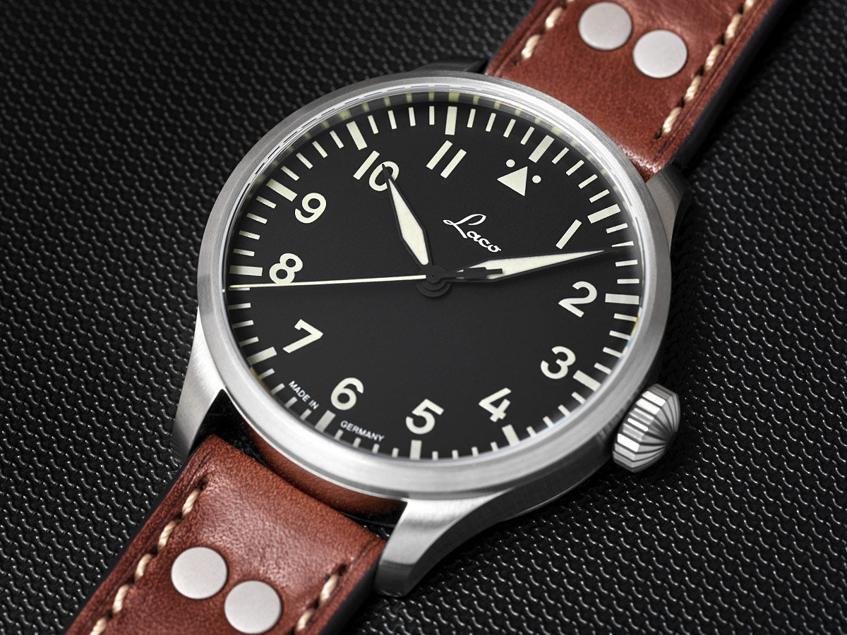Laco Pilot Watches BASIC Augsburg 39 mm Automatic Black/Brown 861988