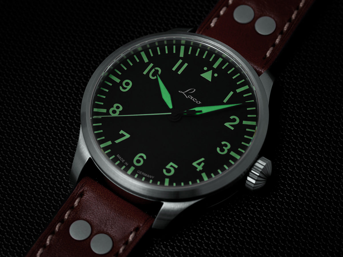 Laco Pilot Watches BASIC Augsburg 39 mm Automatic Black/Brown 861988