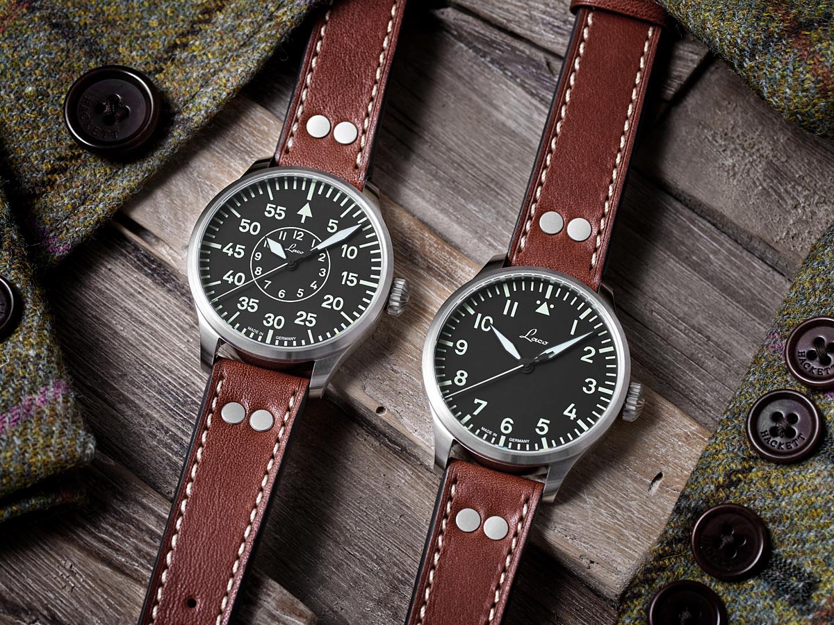 Laco Pilot Watches BASIC Augsburg 39 mm Automatic Black/Brown 861988