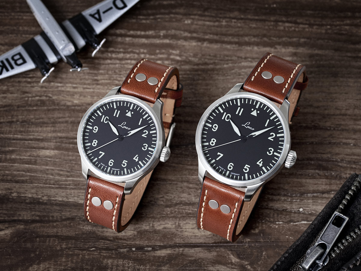Laco Pilot Watches BASIC Augsburg 39 mm Automatic Black/Brown 861988