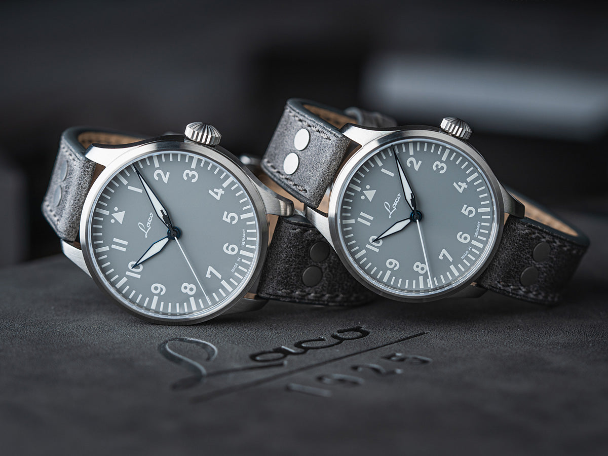 Laco Pilot Watches Basic Augsburg Grau Leather 42mm 862158