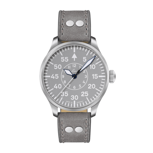 Laco Pilot Watches Basic Aachen Grau 42 Leather 862159
