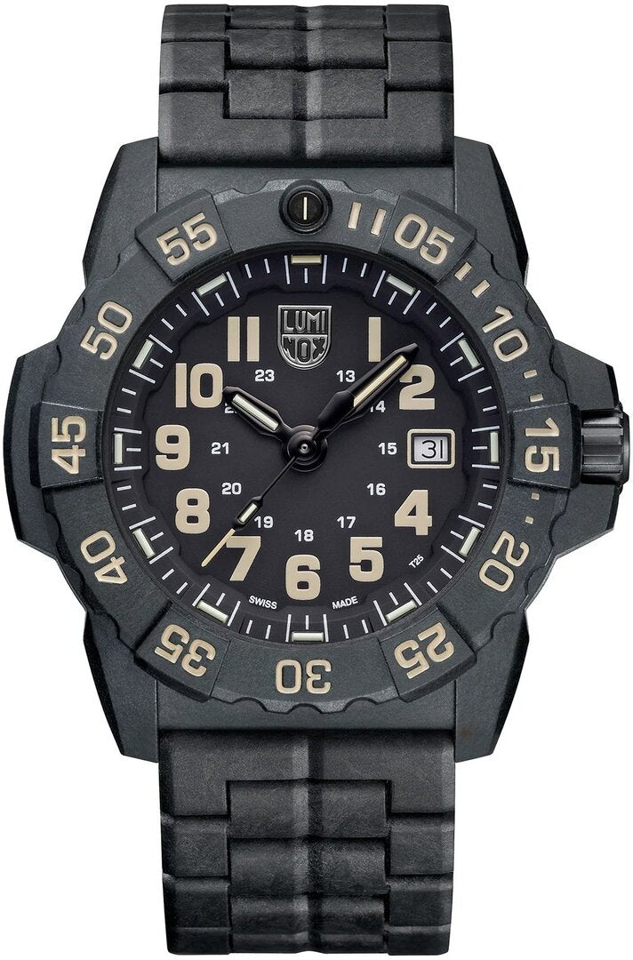 Luminox US Navy Seal 3500 Series Quartz Black Dial Black Carbonox  Case and Bracelet XS.3510