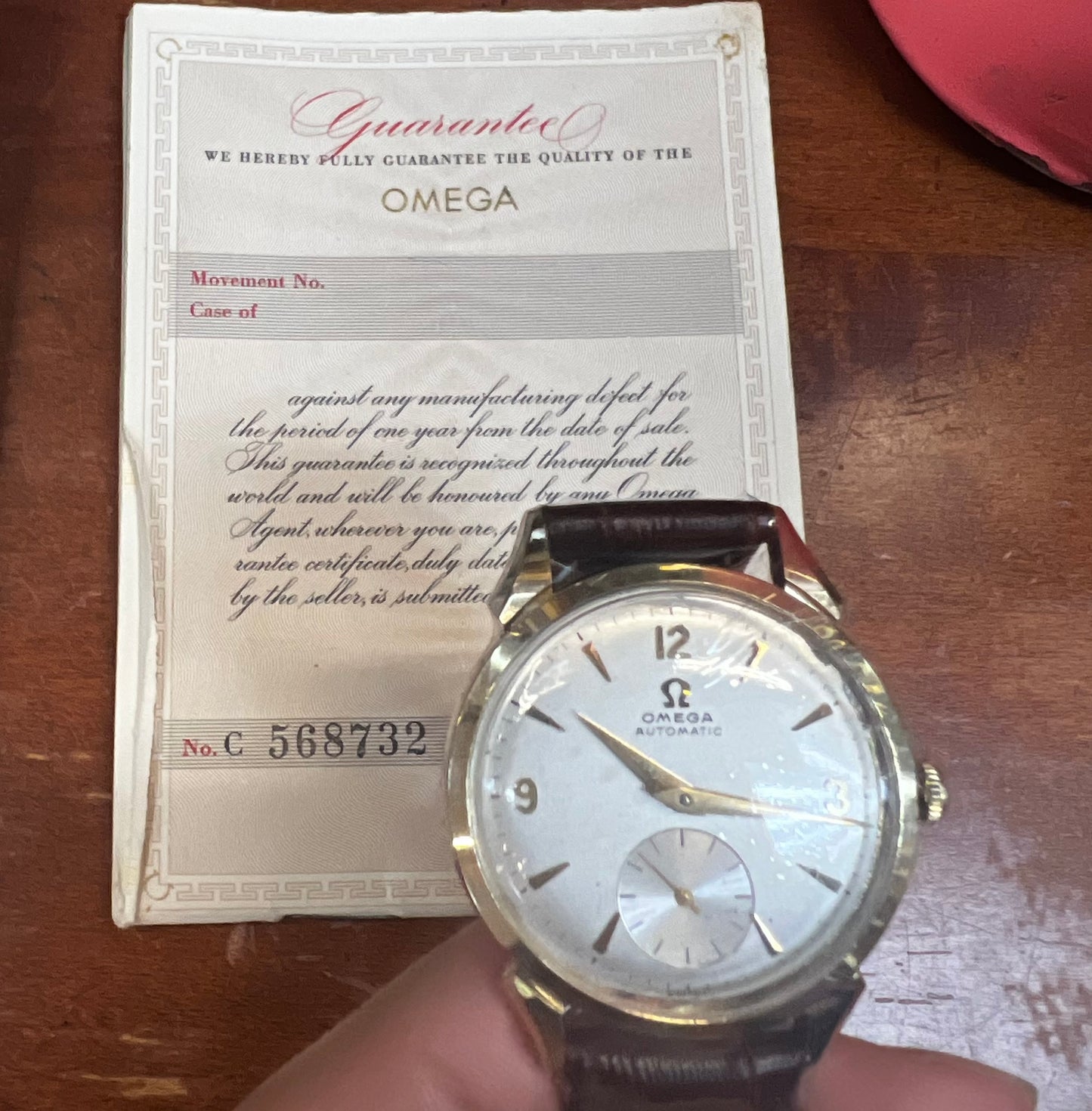 Omega Automatic Bumper Watch Caliber 490 c.1954 Ref.F6516