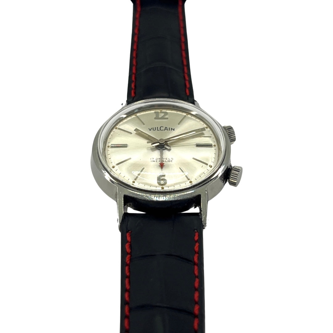 Vulcain Cricket Alarm Anti Magnetic Incabloc Stainless Steel 34mm