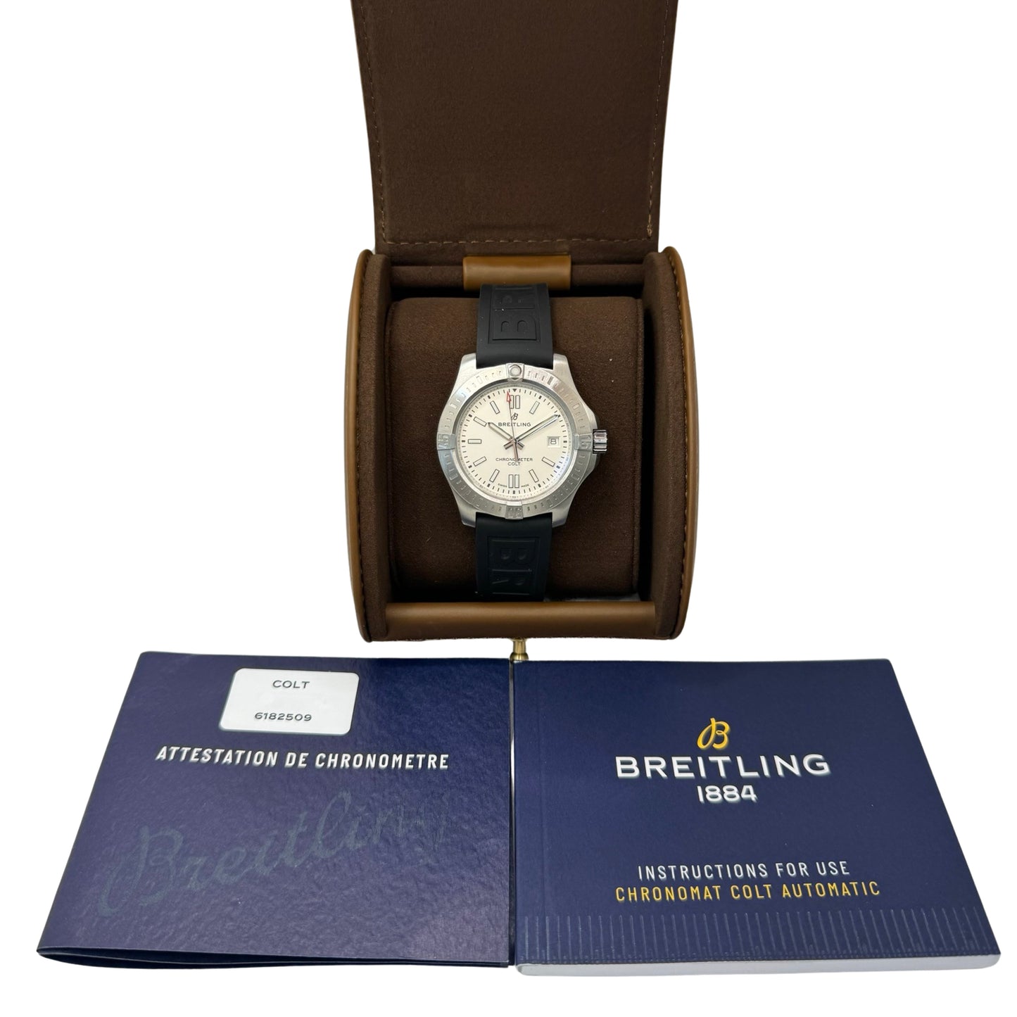Breitling Chronomat Colt Automatic Silver Dial/ Black Rubber A17313