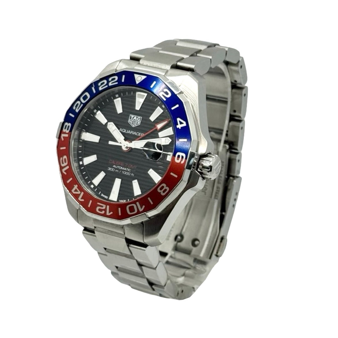 TAG Heuer Aquaracer GMT Automatic Pepsi Bezel Stainless Steel Bracelet WAY201F.BA0927