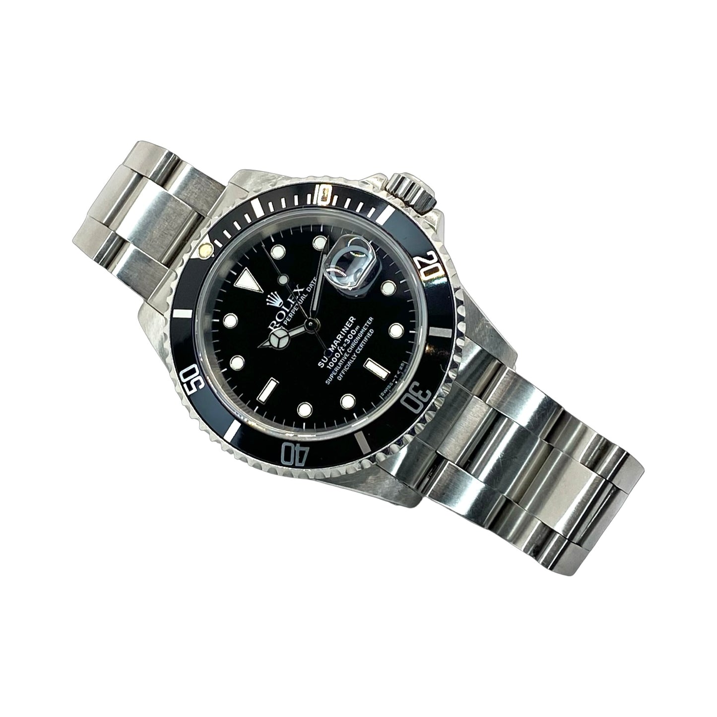 Rolex Submariner Date Black Dial 16610 Steel Oyster Bracelet C.1990