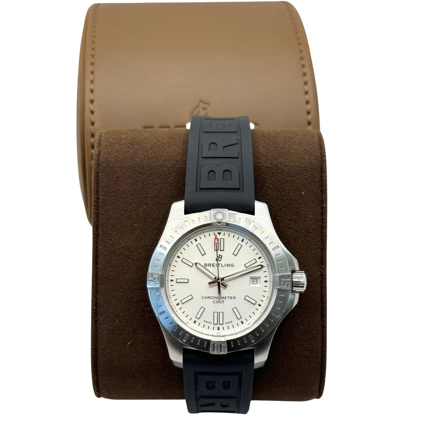 Breitling Chronomat Colt Automatic Silver Dial/ Black Rubber A17313