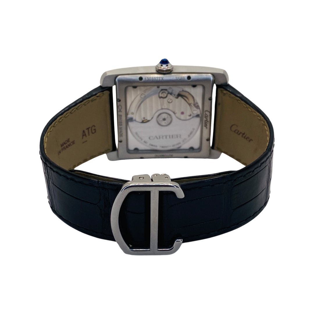 Cartier Tank MC Black Guillochè Dial W5330004/ 3589