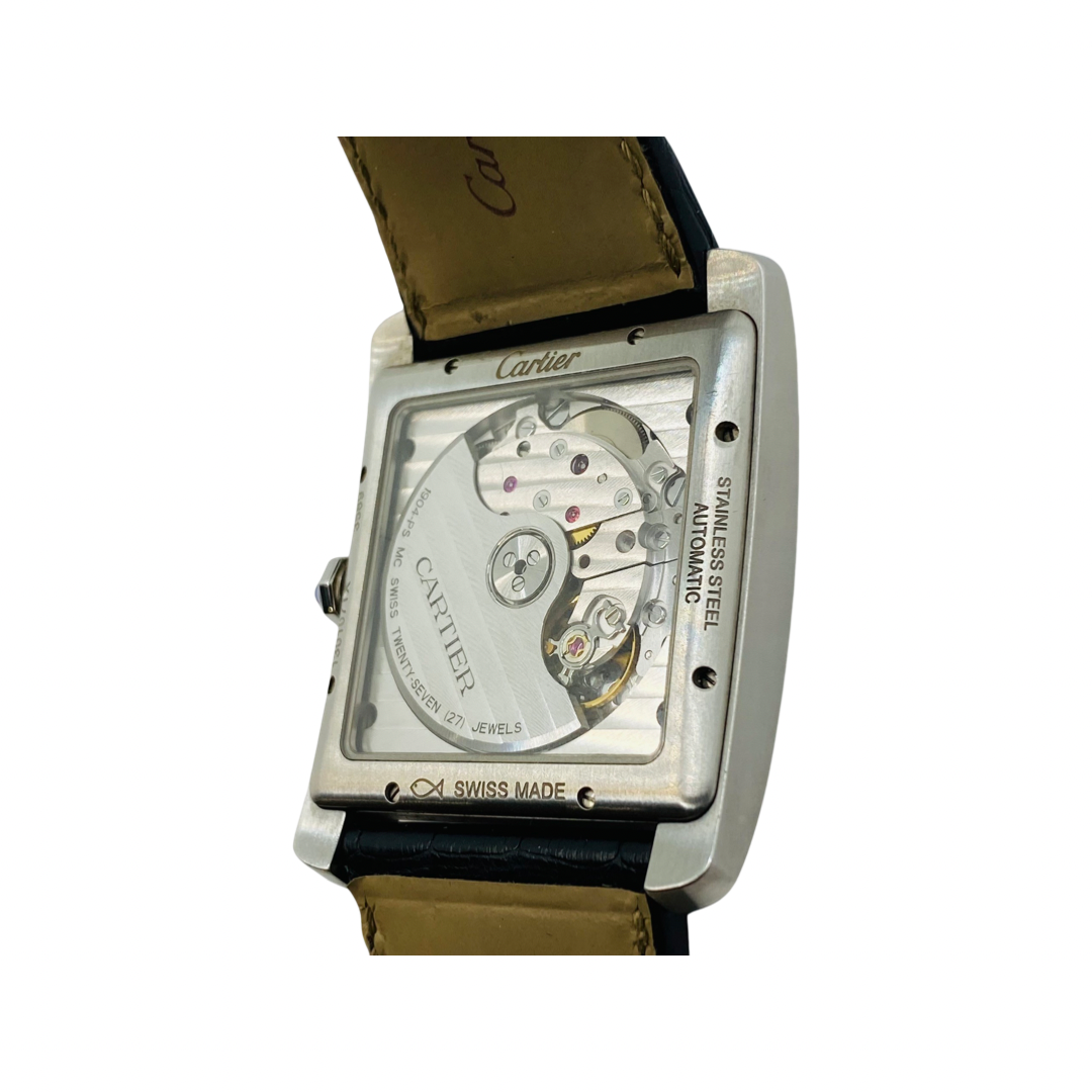 Cartier Tank MC Black Guillochè Dial W5330004/ 3589