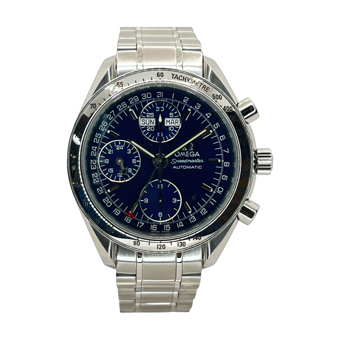 Omega Speedmaster Day-Date Automatic Chronograph 39mm Blue Dial 3523.80.00