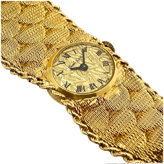 Bueche Girod 18K Yellow Gold Manual Wind Watch Mesh Bracelet