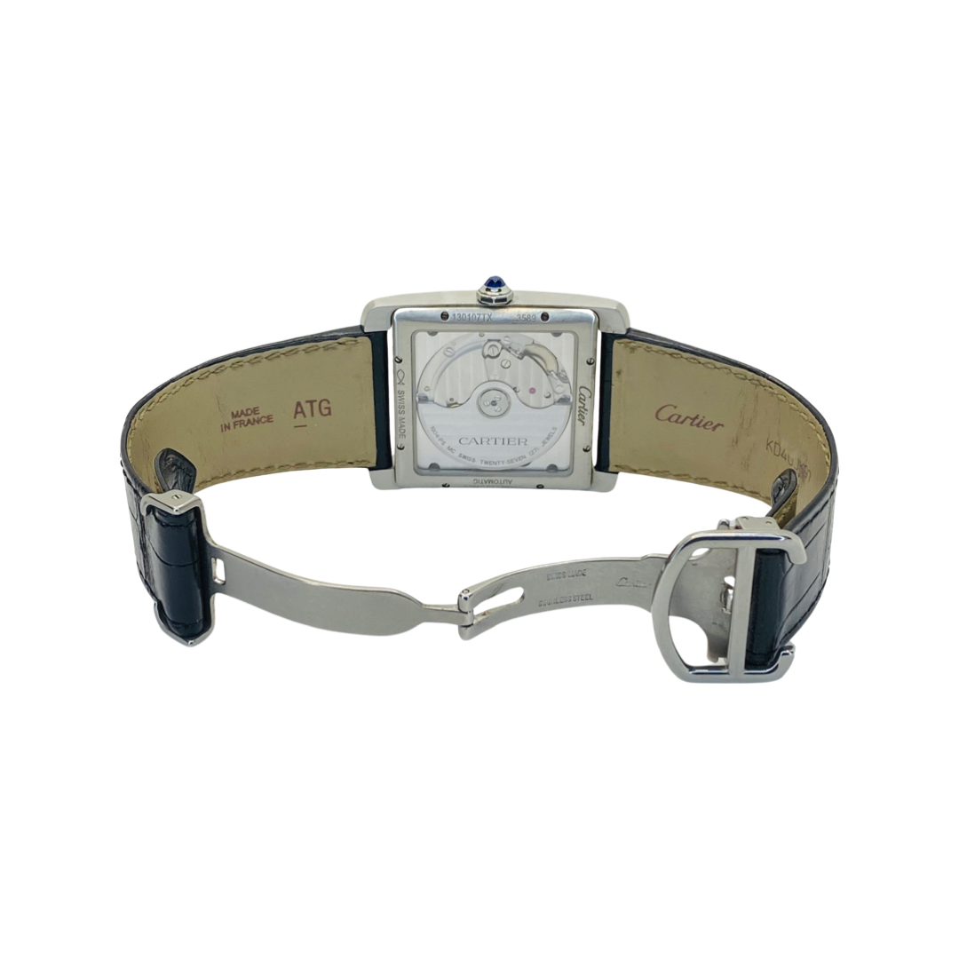 Cartier Tank MC Black Guillochè Dial W5330004/ 3589