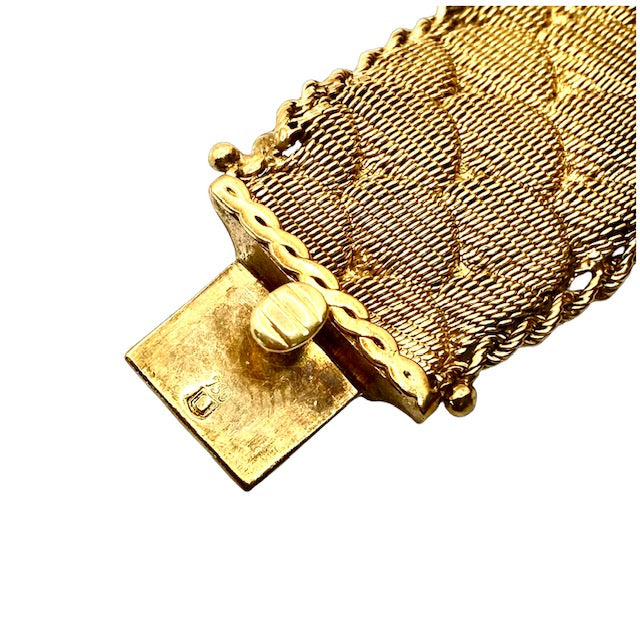 Bueche Girod 18K Yellow Gold Manual Wind Watch Mesh Bracelet