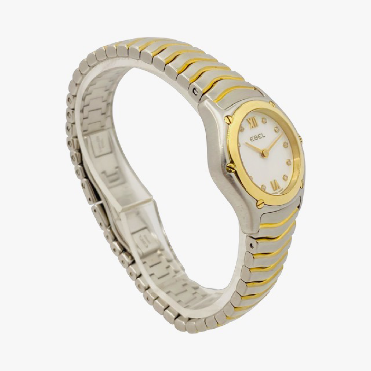 Ebel Classic Wave 24mm Quartz Mini 18K/Steel Diamond Mother-of-Pearl Dial 1157F11