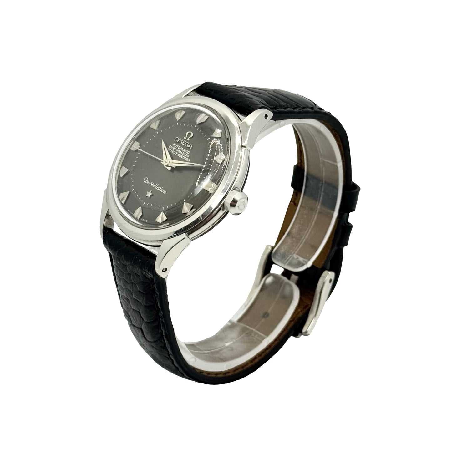 Omega Constellation Officially Certified Chronometer Pie Pan Black Shark Tooth Dial 2852